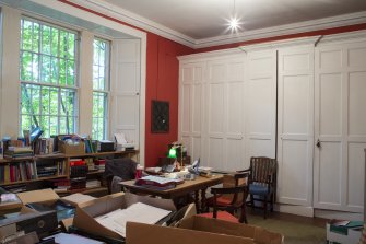 Interior view showing office on ground floor, Brechin Castle.