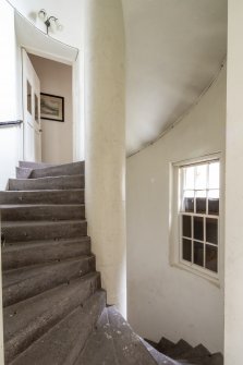 Interior view showing spiral staircase at second floor, Brechin Castle.