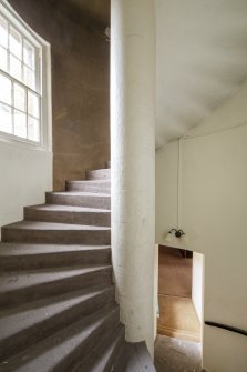 Interior view showing spiral staircase at second floor, Brechin Castle.