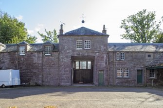 General view from the north showing courtyard at Stables, Brechin Castle.