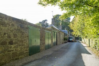 General view from the east showing the Stables, Brechin Castle.