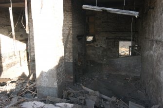 Demolition watching brief, Ground floor interior showing the position of the furnace, Pathbrae Maltings Building, Kirkliston