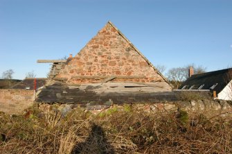 Standing building survey, Consecutive overlapping shots of the S enclosure wall and gable, Polwarth Crofts, Scottish Borders