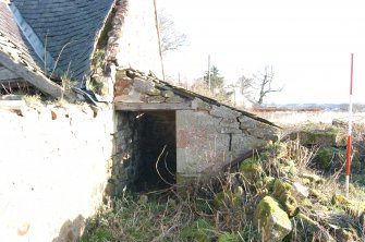 Standing building survey, W-facing doorway of the pigsty, Polwarth Crofts, Scottish Borders