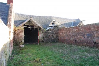 Standing building survey, General view of the central spinal wall, Polwarth Crofts, Scottish Borders