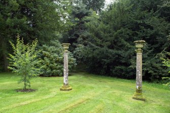 View of pillars in Walled Garden, Brechin Castle.