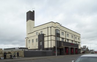 View from west showing former Fire Station (now art gallery, studios and cafe), Carnegie Drive, Dunfermline