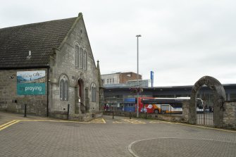 View from north showing Gillespie Church Hall, Chapel Street, and New Bus Station, Queen Anne Street, Dunfermline