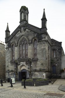 View from north-east showing former North Free Church/St John's Church now part of Nos 29-35 Bruce Street, Dunfermline