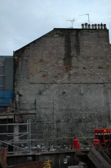 Elevation recording, General shots of the W-facing gable of No 90 Princes Street, Primark Store, 91-93 Princes St Edinburgh
