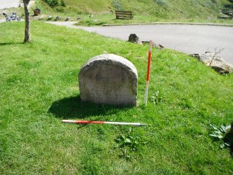 Walk-over survey, Site 2 Rest and Be Thankful stone from SW, Old Military Road, Rest and Be Thankful Diversion Route