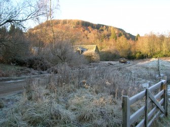 Environmental statement, Panorama of development area from S, Rohallion Castle, Dunkeld