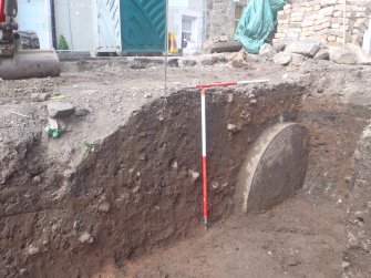 Watching brief, NE facing section B-F, Ground to the rear of 51A/51B High Street, Jedburgh, Scottish Borders