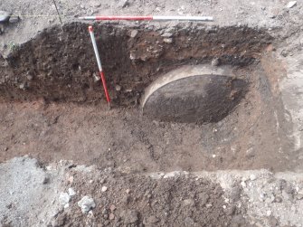 Watching brief, NE facing section B-F, Ground to the rear of 51A/51B High Street, Jedburgh, Scottish Borders