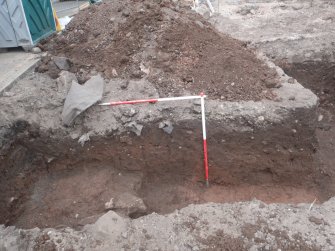 Watching brief, SE facing section B-G, Ground to the rear of 51A/51B High Street, Jedburgh, Scottish Borders