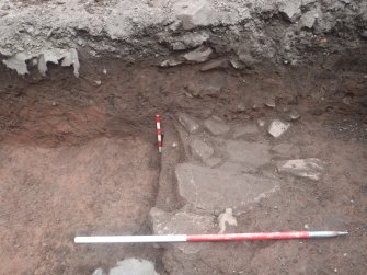 Watching brief, Plan view of stones 022, Ground to the rear of 51A/51B High Street, Jedburgh, Scottish Borders