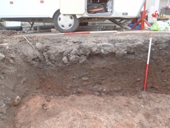 Watching brief, NE-facing section below Smiths Wynd (J-I), Ground to the rear of 51A/51B High Street, Jedburgh, Scottish Borders