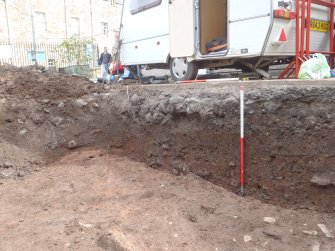 Watching brief, NE-facing section below Smiths Wynd (J-I), Ground to the rear of 51A/51B High Street, Jedburgh, Scottish Borders