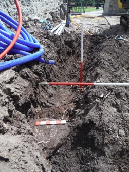 Watching brief, Excavated service trench, Ground to the rear of 51A/51B High Street, Jedburgh, Scottish Borders