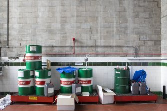 Interior. Turbine Hall. Ground floor. Oil storage station