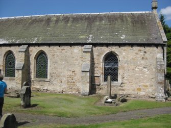 View of south elevation, Pencaitland Parish Church and Burial Ground, Easter Pencaitland.