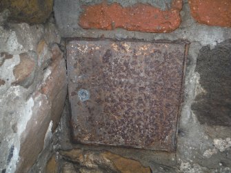 Watching brief, Cast-iron door on soot box-marked James Boyd & Sons, 401-2 Strathbrock Parish Church, Uphall