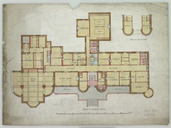 Digital image of drawing showing plan of ground floor.


