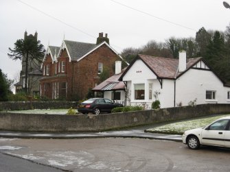 General view from west showing Nos 6 and 7 Shore Road, Port Bannatyne, Bute.