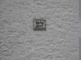 Detail of street sign at Saltire Place, Nos 41 and 43 Castle Street, Port Bannatyne, Bute.