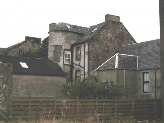 General view from south-east showing rear elevations of Nos 1-13 Montague Street, Rothesay, Bute.