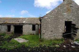 Standing building survey, Cottage (Unit 1) SW-facing gable, Stroupster Farm, Caithness