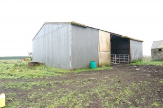 Standing building survey, General shot of the modern steel-framed shed, Stroupster Farm, Caithness