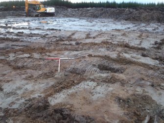 Watching brief, Temporary bund cleared within cell to, Borrow Pit, Construction, Stroupster Farm, Caithness