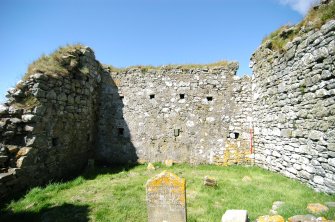 Historic building survey, Church interior, E-facing elevation, Teampull na Trionaid, Cairinis, North Uist, Western Isles