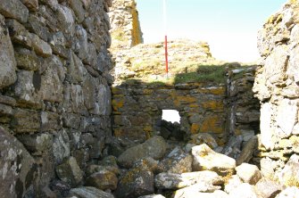 Historic building survey, Interior E-facing wall of the McVicar passage, Teampull na Trionaid, Cairinis, North Uist, Western Isles