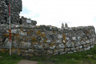 Historic building survey, Churchyard boundary wall, exterior consecutive shots, Teampull na Trionaid, Cairinis, North Uist, Western Isles