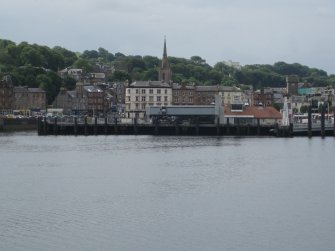 General view from north showing Harbour and Albert Place, Rothesay, Bute.