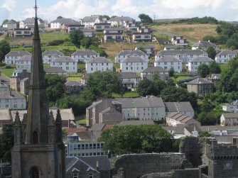 General view from east showing Blain Terrace, Prospect Terrace and Longhill Terrace in Ballochgoy area of Rothesay, Bute.