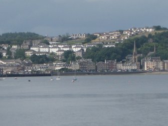 Distant view from east showing West Bay and Ballochgoy areas of Rothesay, Bute.