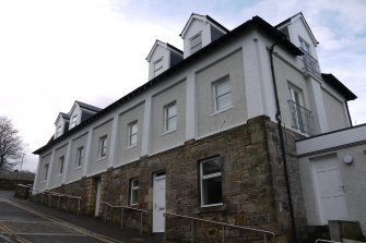 View from north-east showing Nos 10-14 School Brae, Bo'ness.