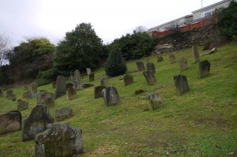 View from south-west showing Churchyard, Church Wynd, Bo'ness.