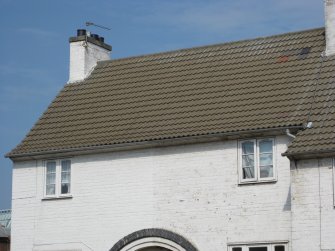 Detail of first floor and roof at Nos 12 and 14 Victoria Street, Dunbar.
