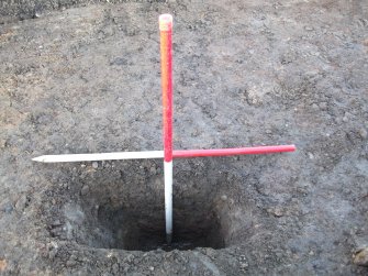 Archaeological evaluation, Trench 17 Section through deep drain feature, Site 14, Borders Railway Project