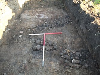 Archaeological evaluation, Trench 17 Rubble Drains at E end of trench, Site 14, Borders Railway Project