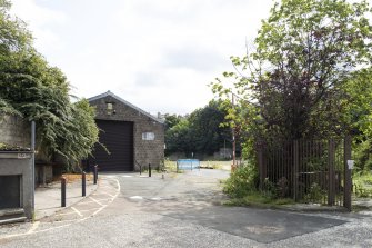 General view from north-west showing outbuildings at No 34 Fettes Row, Edinburgh.