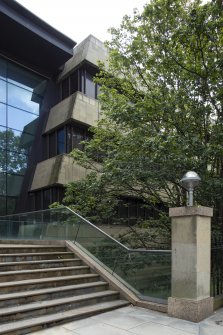 View from north-west showing main entrance at Nos 105 and 109 Dundas Street, Edinburgh.