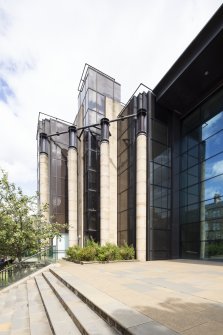 View from south showing main entrance to Nos 109 and 113-115 Dundas Street, Edinburgh.  