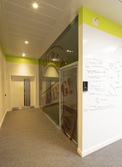 Interior view showing meeting pod in basement of No 105 Dundas Street, Edinburgh.