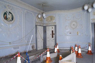 Interior view showing former Dining Room on ground floor at Nos 52-53 Carlton Place (Laurieston House), Glasgow.