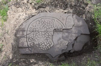 View of carved stone.